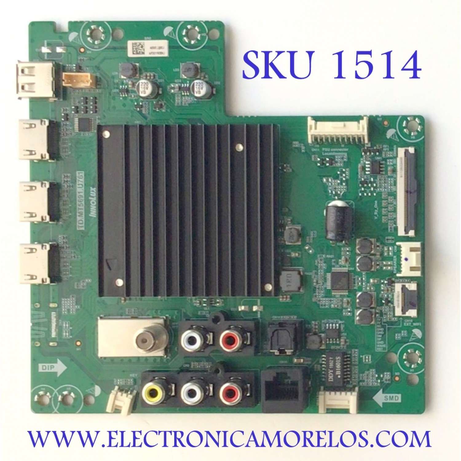 MAIN PARA TV VIZIO / NUMERO DE PARTE 6M03M0003K00R  / TD.MT5691.U761 / 2C641F63DD61 / A0002Q00J / AP301908NJ / MODELO V405-H19 LINIZA